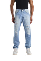 RELAXED FIT LIGHT BLUE RIPPED
