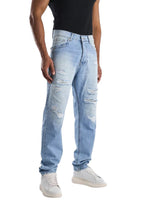 RELAXED FIT LIGHT BLUE RIPPED
