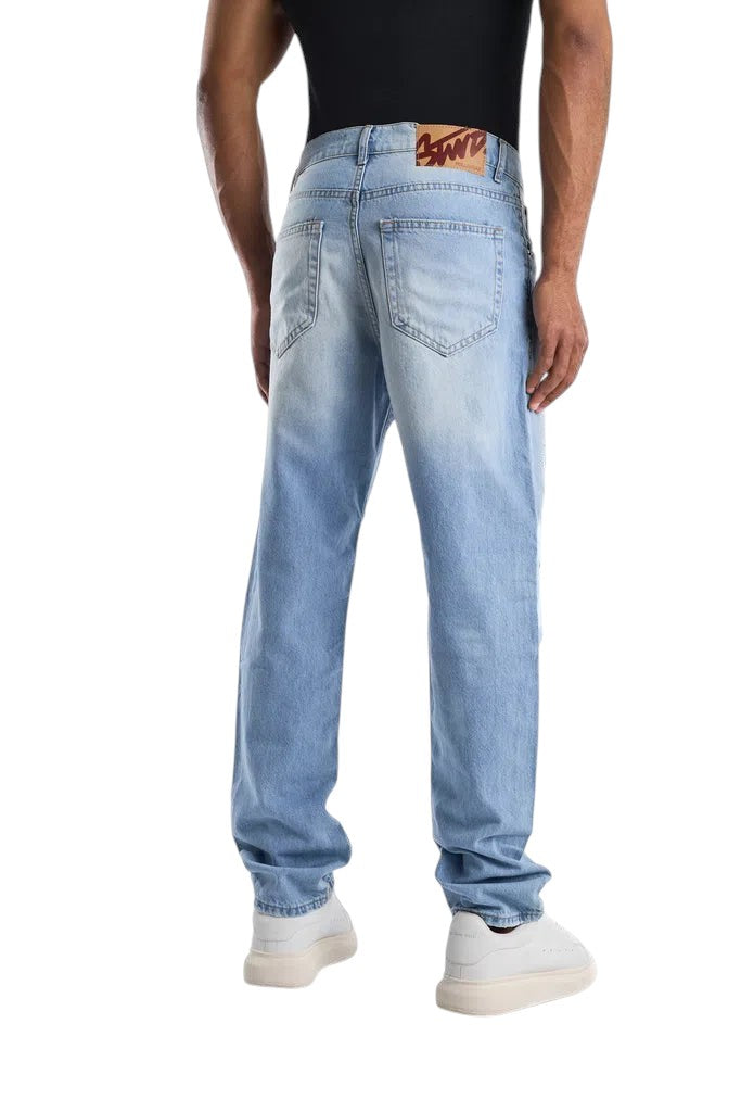 RELAXED FIT LIGHT BLUE RIPPED
