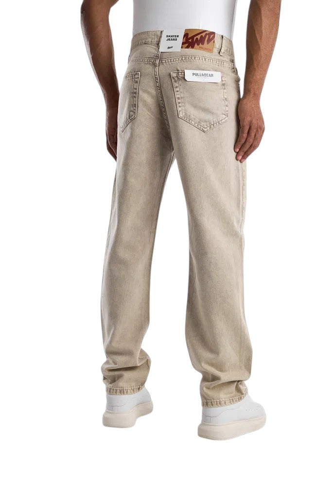 RELAXED FIT BEIGE WASHED