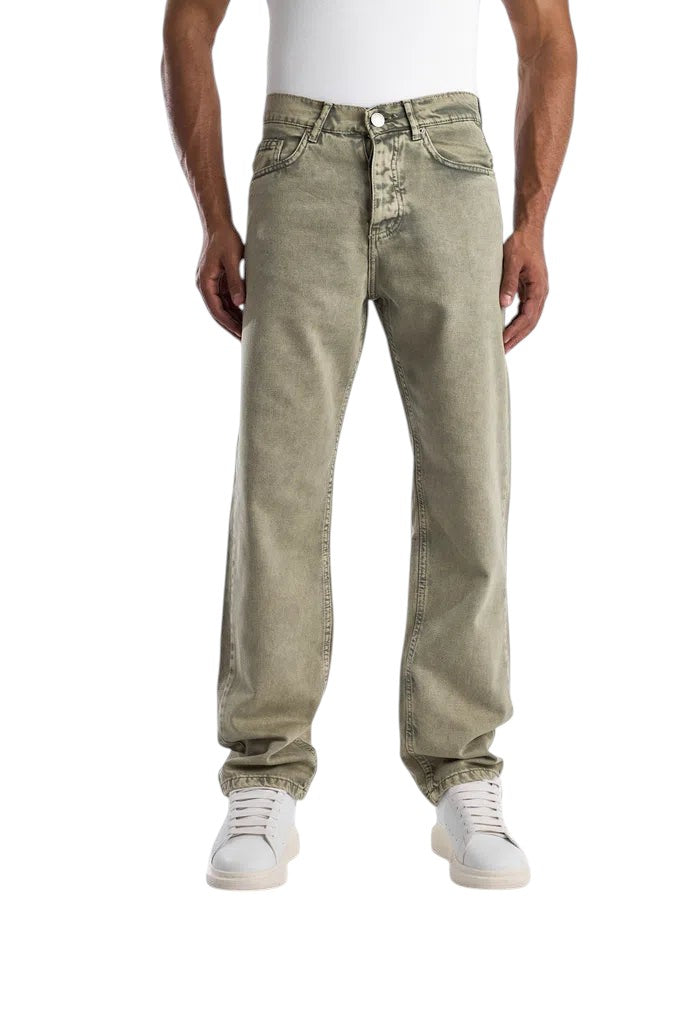 RELAXED FIT OLIVE GREEN WASHED