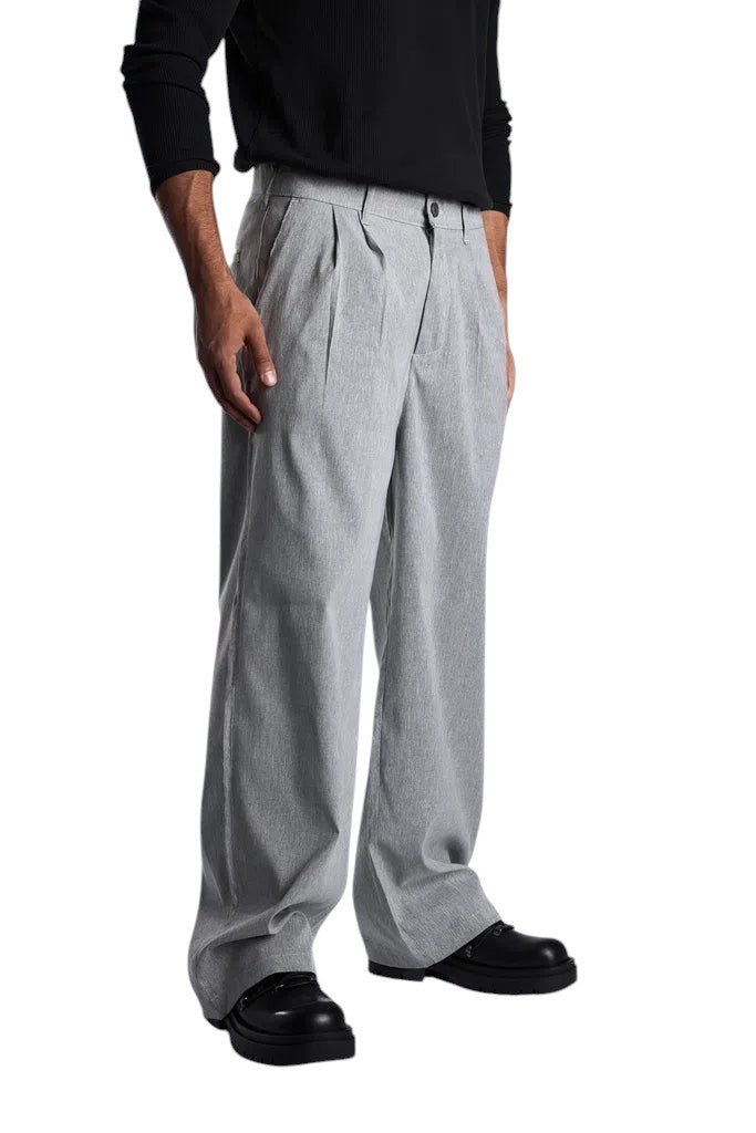 light gray tailored pants baggy fit