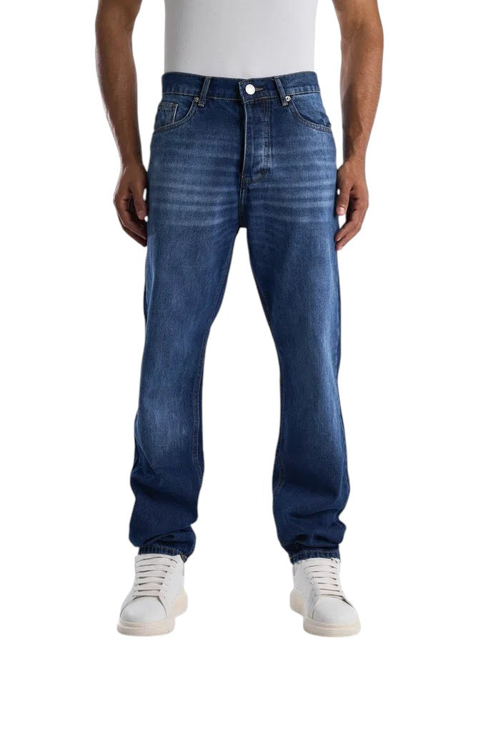 RELAXED FIT DARK BLUE WASHED