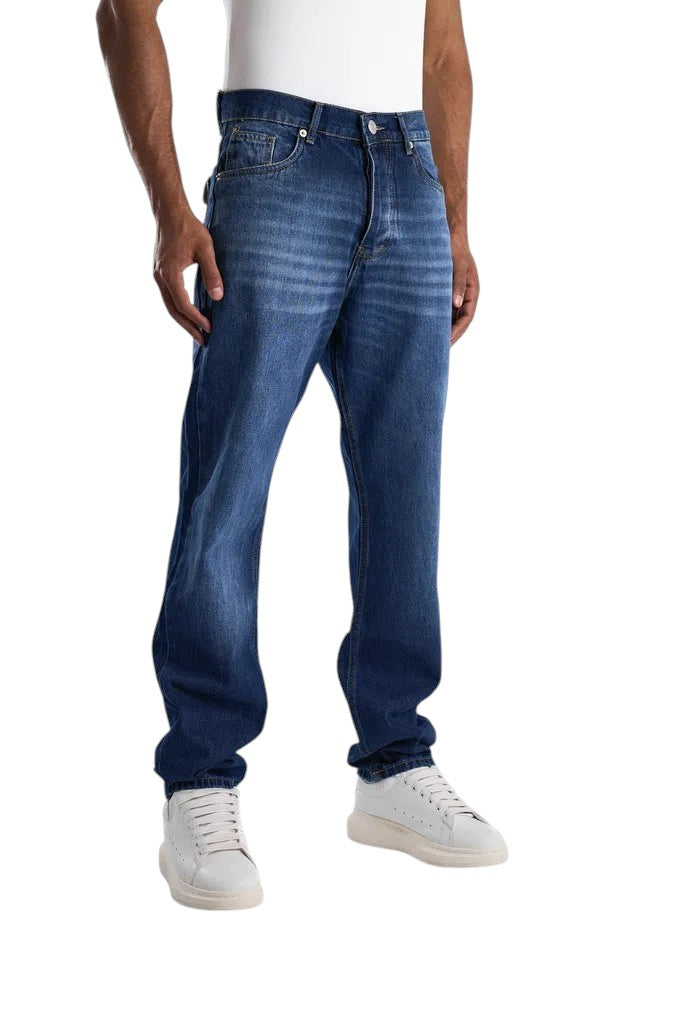 RELAXED FIT DARK BLUE WASHED