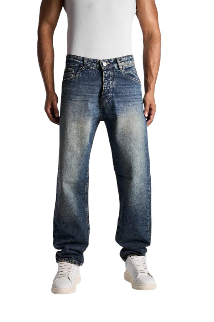 RELAXED FIT dirty BLUE WASHED