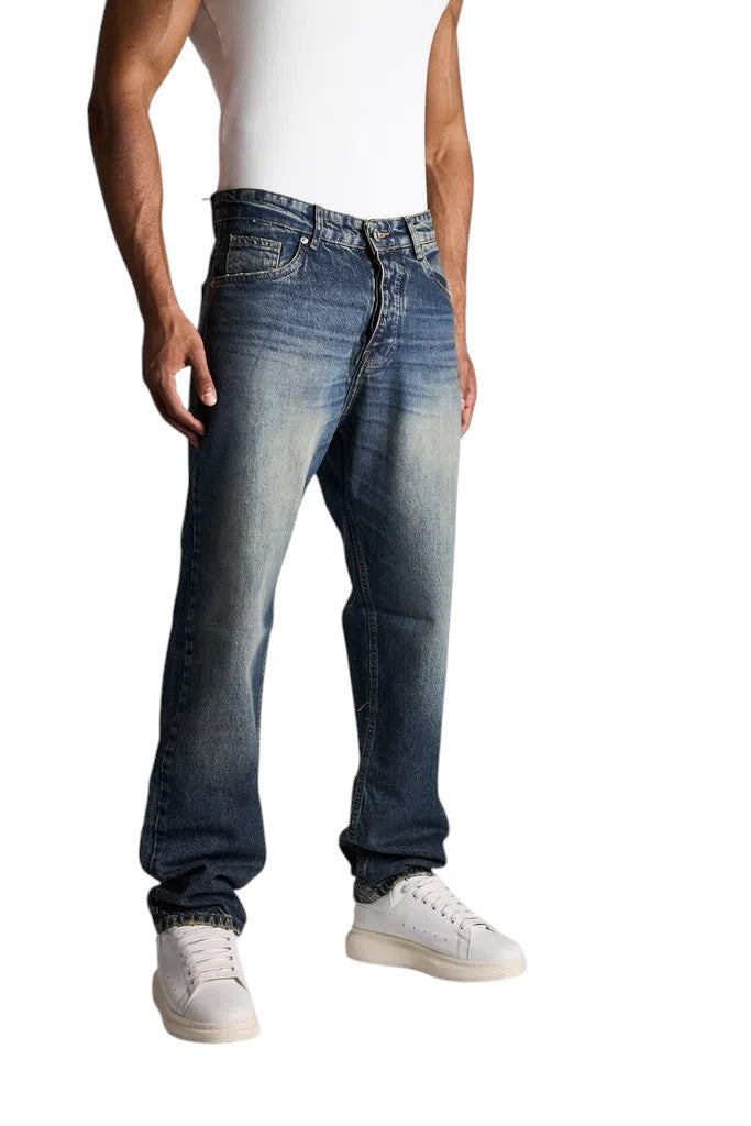 RELAXED FIT dirty BLUE WASHED