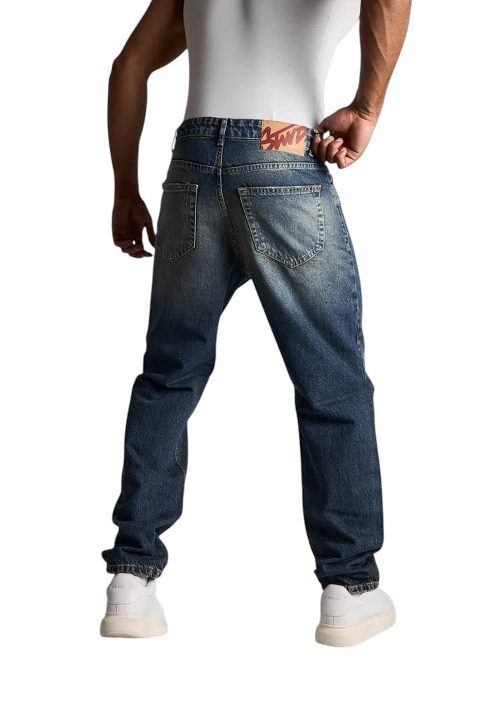 RELAXED FIT dirty BLUE WASHED