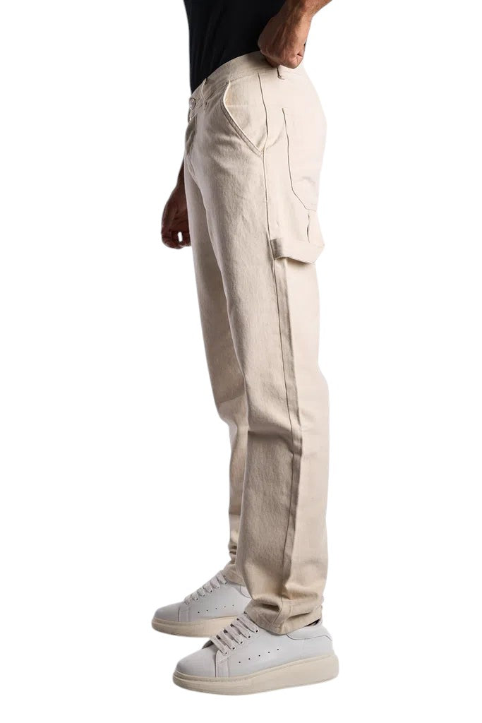 leopard PRINT Carpenter PANTS BEIGE