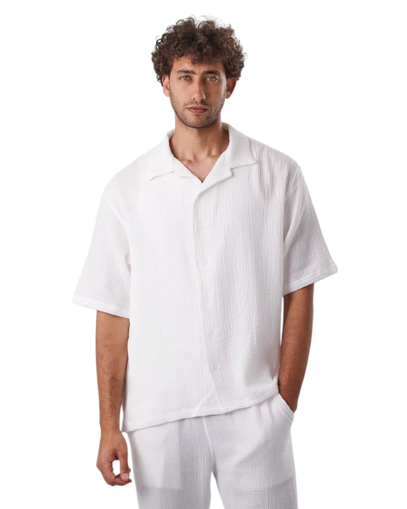 linen pants set WHITE