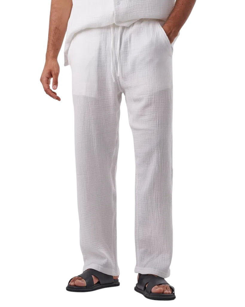 linen pants set WHITE