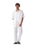 linen pants set WHITE