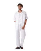 linen pants set WHITE