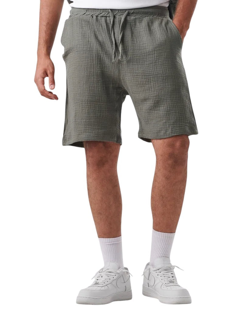 linen SHORT set OLIVE