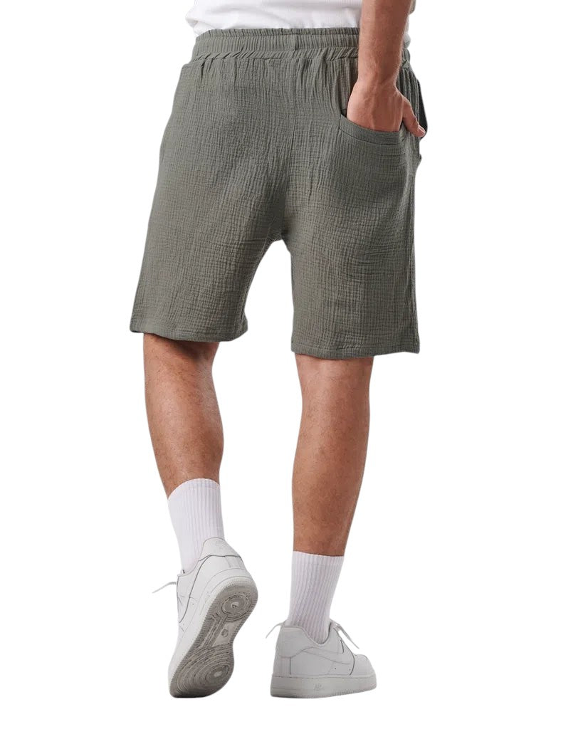 linen SHORT set OLIVE