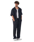 linen pants set BLACK