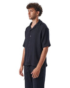 linen pants set BLACK