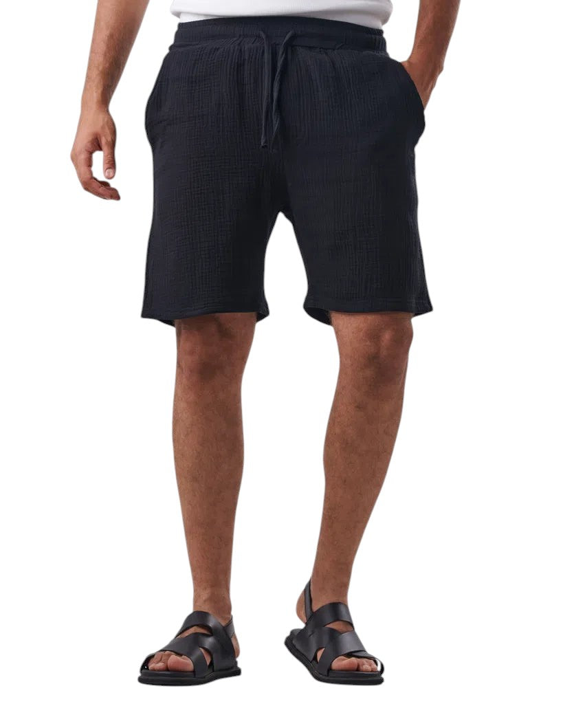 linen SHORT set BLACK