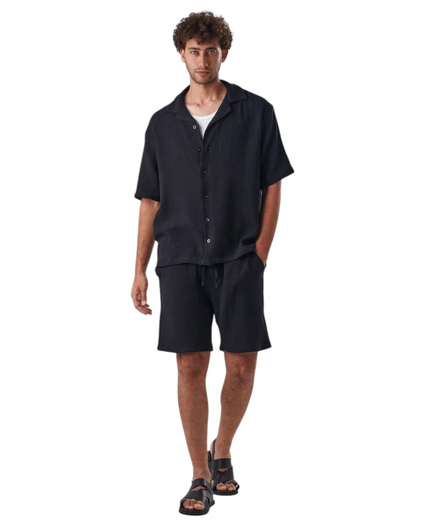 linen SHORT set BLACK