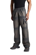 My Store Represent sweatpants in a faded grey wash with a black R logo on the leg and an elastic waistband